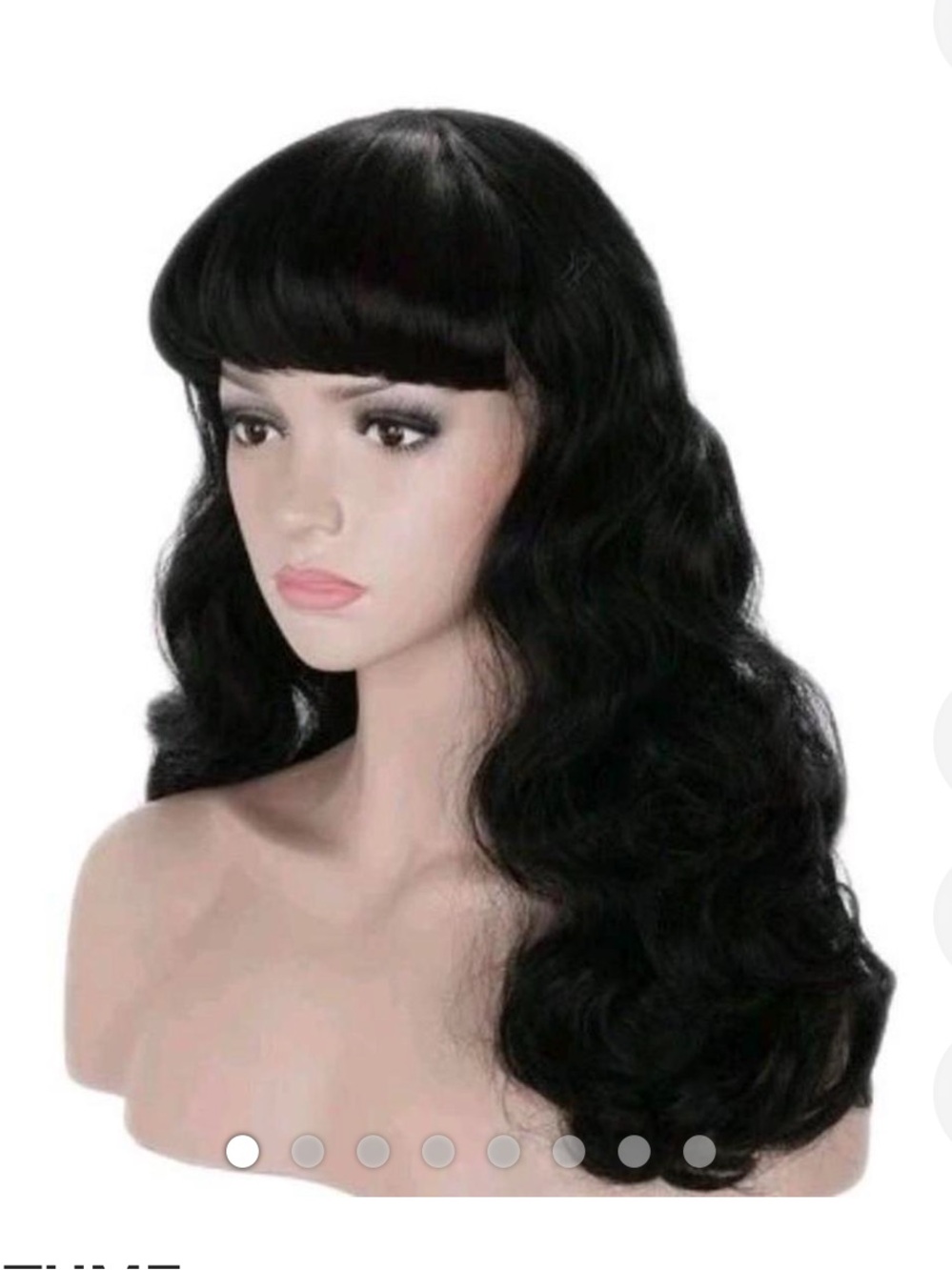 WIG - Black Bettie Page Wavy Synthetic Women's Wig with Bangs
